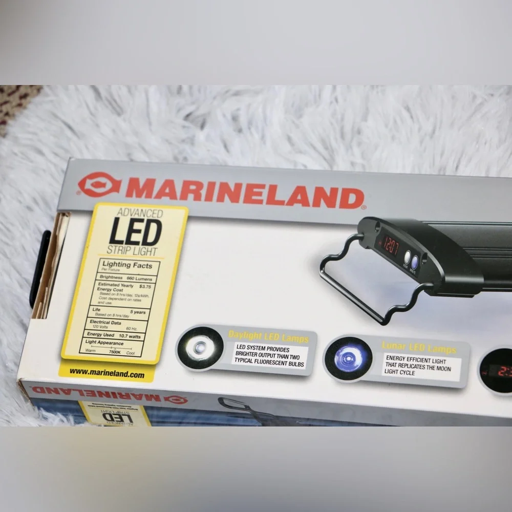 Marineland LED Aquarium Light 18” Strip Bright Output Fish Tank Light New